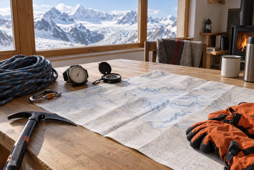 Illustration éditoriale du sujet : Denali : altitude, voies et conditions d'ascension en Alaska