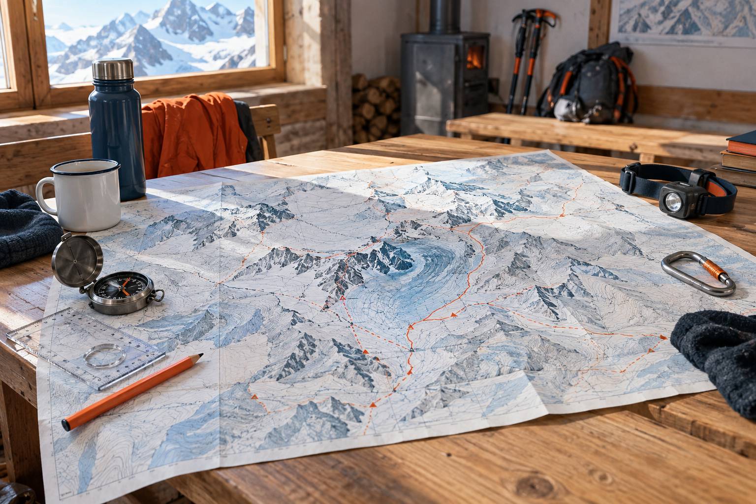 Illustration éditoriale du sujet : Denali : altitude, voies et conditions d'ascension en Alaska