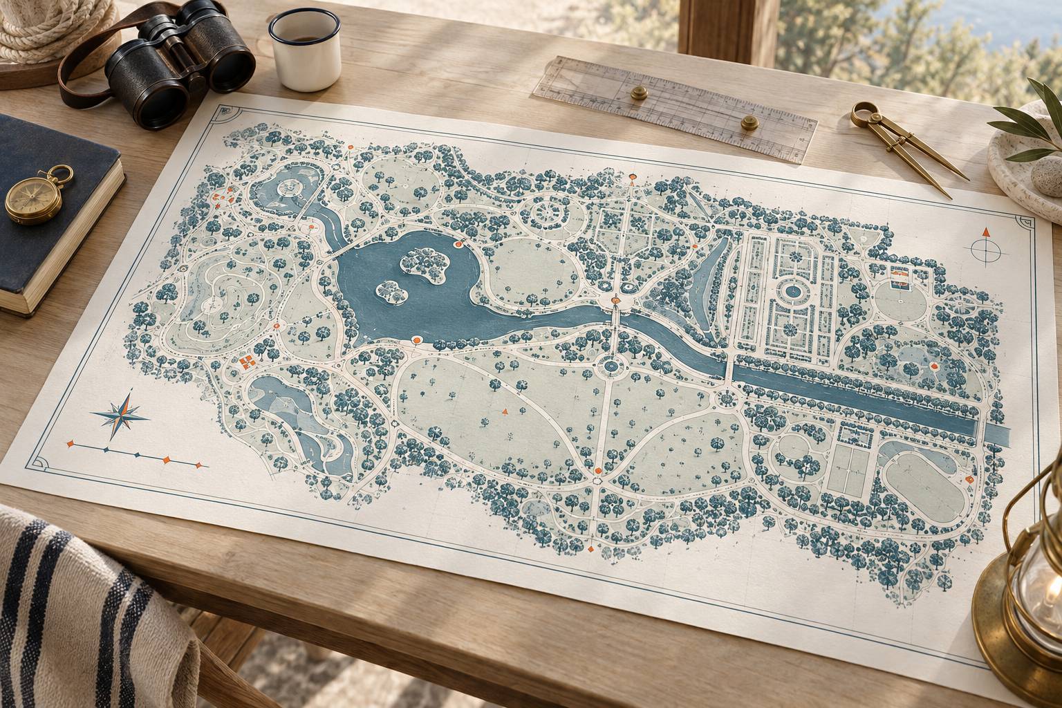 Illustration éditoriale du sujet : Parc de Gerland : aménagements et espaces verts à Lyon