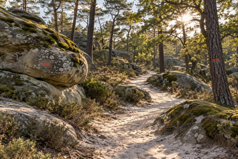25 Bosses Fontainebleau : tracé, dénivelé et balisage du parcours